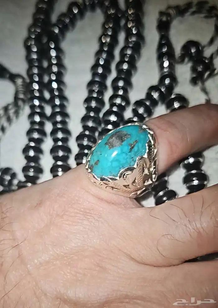 خاتم فيروزي بحجر الفيروز النيشابوري 0