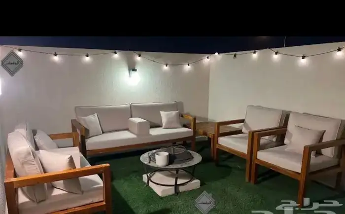 طقم كراسي خشب خارجية 7 أشخاص 2