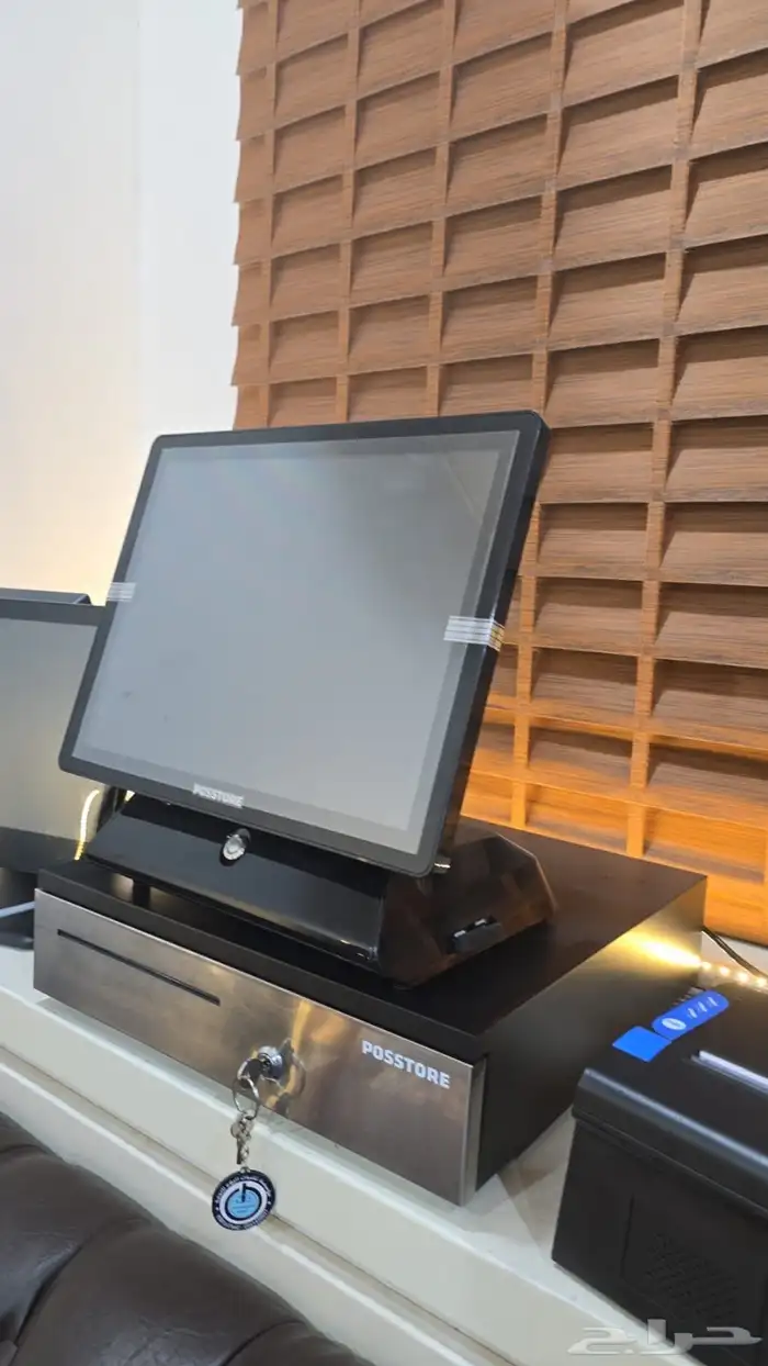 كاشير بوس ستور شاشتين مع درج وطابعة وبرنامج 0