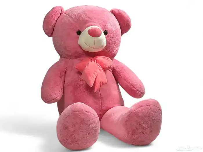 دمية دب وردي بالحجم العملاق القطنية ( دب زهري كبير ) ناعم 0