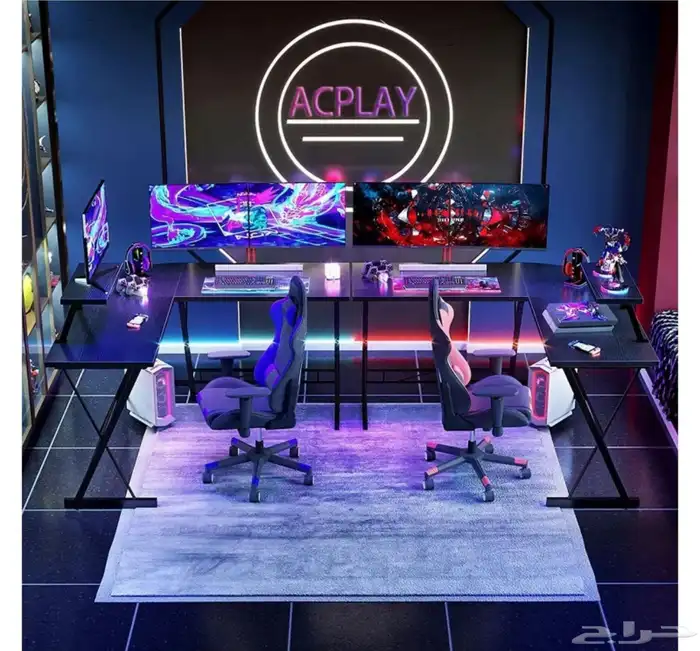 طاولات قيمنق بي سي سوني ادارية مكتبية شكل L 0