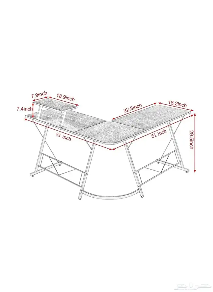 طاولات قيمنق بي سي سوني ادارية مكتبية شكل L 5