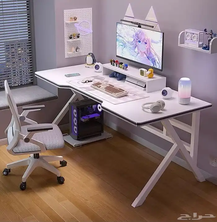 طاولة قيمينق ابيض بطول متر 1