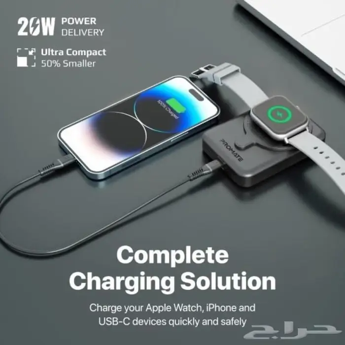 PROMATE - بطارية PowerMag-Duo بقوة 20 واط - أسود 3