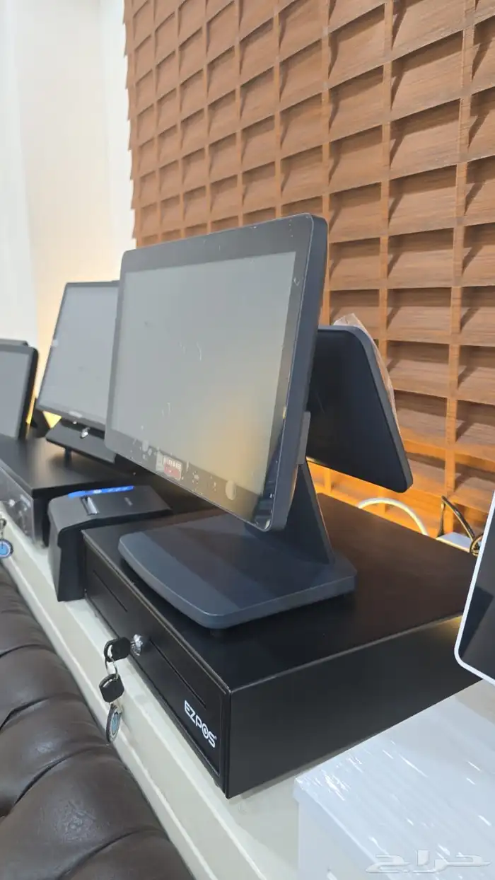 اجهزة كاشير شاشتين وشاشة خلفية مع امكانية اضافة المنيو 0