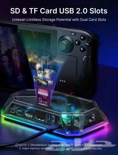 وصلة تايب سي 12in1 باضاءة RGB و تدعم 4K120Hz وهيكل شفاف 4