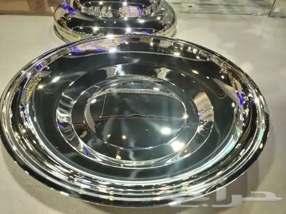 صحون كوزي استيل فضي وذهبي بقاعدة غطاء وبدون غطاء 13