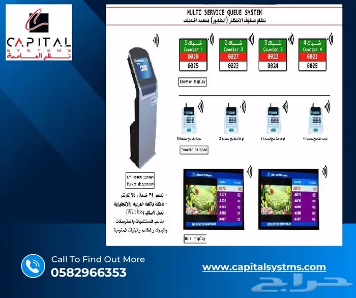 نظام ترتيب الصفوف الطابور ترتيب العملاء طباعة ارقام العملاء 4