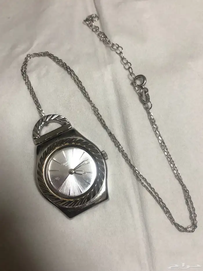 ساعة سواتش سوسرية مع سلسلة فضة ايطالي 925 6
