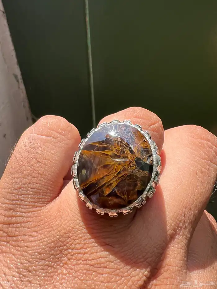 خاتم عقيق مزعفر نوادر 1