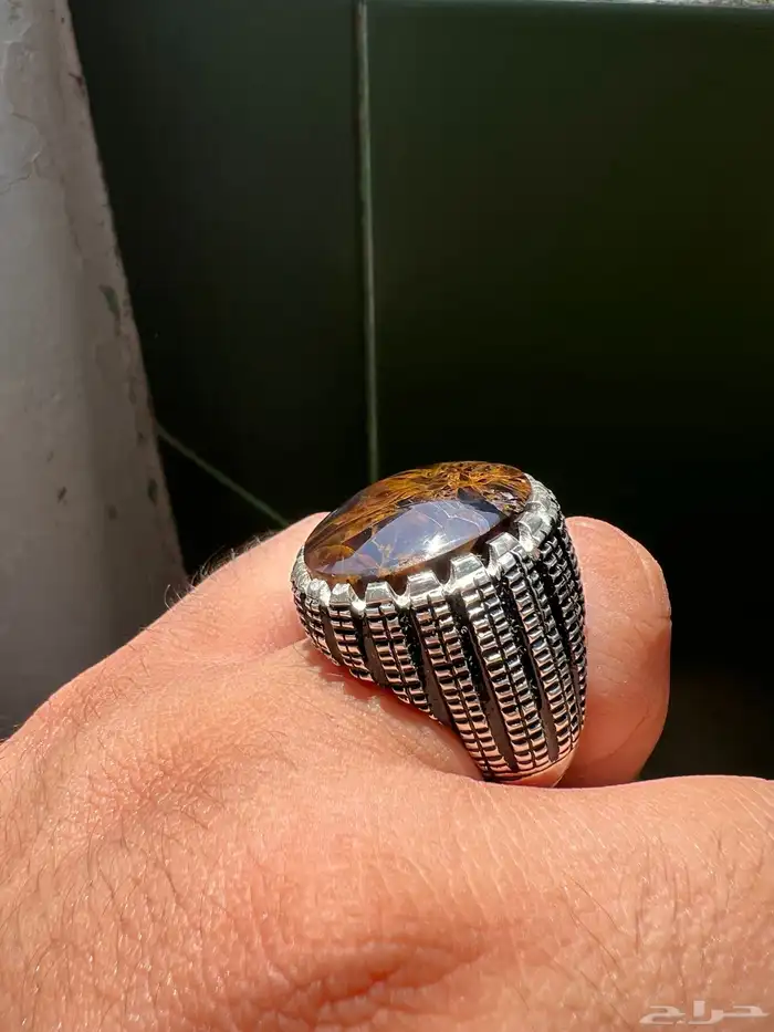 خاتم عقيق مزعفر نوادر 2