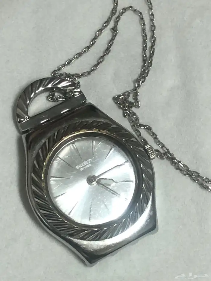 ساعة سواتش سوسرية مع سلسلة فضة ايطالي 925 1