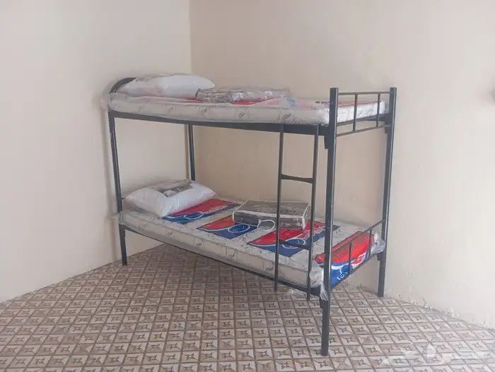 سرير حديد طابقين نفرين جودة عاليه يتحمل 150 كيلو 0