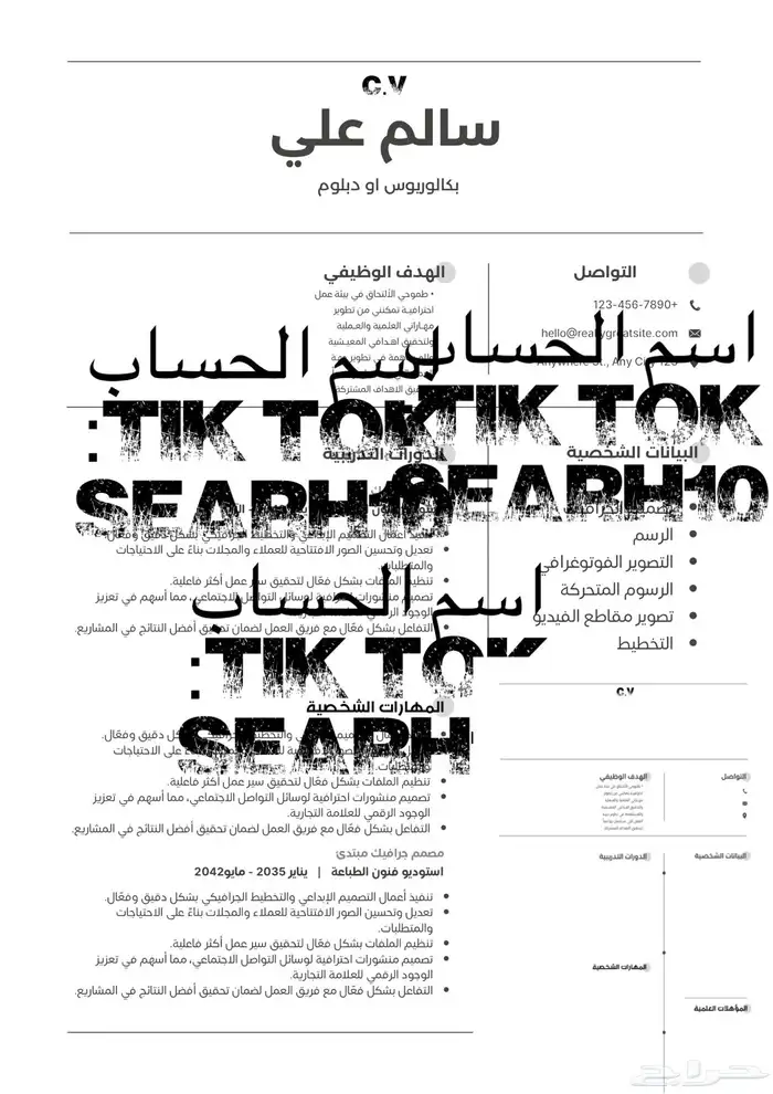 تصميم وانتاج سيره ذاتيه 2025 - 2026 8