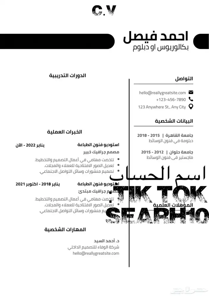 تصميم وانتاج سيره ذاتيه 2025 - 2026 10