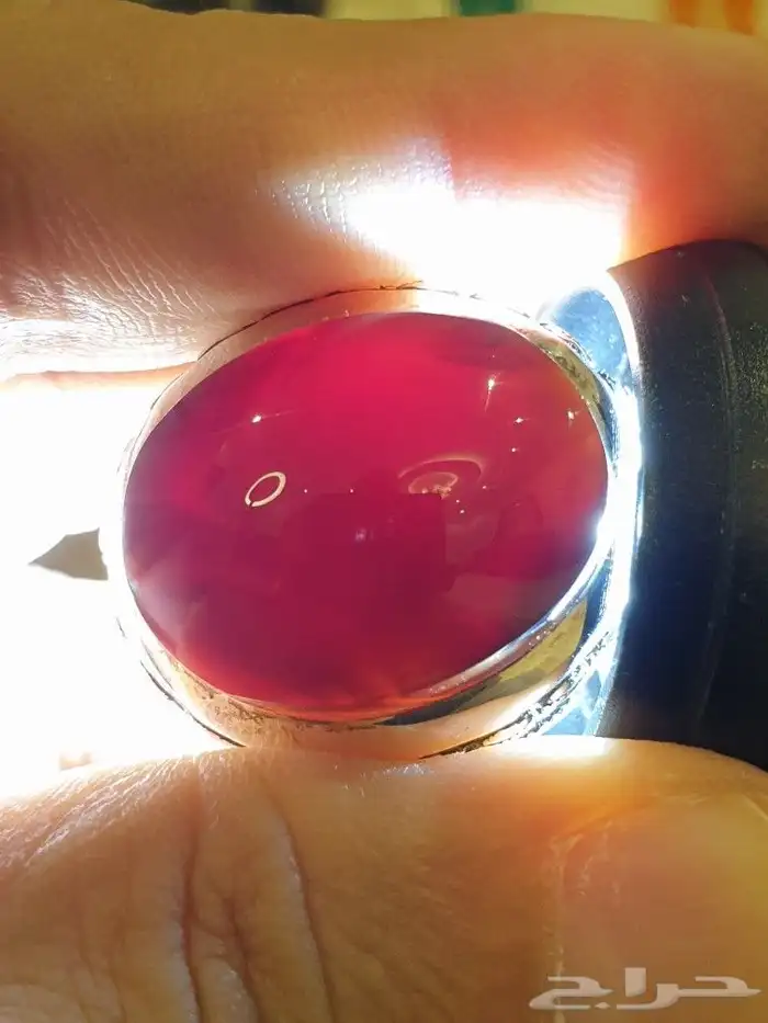 خاتم عقيق يماني كرزي فاخر ومميز 8