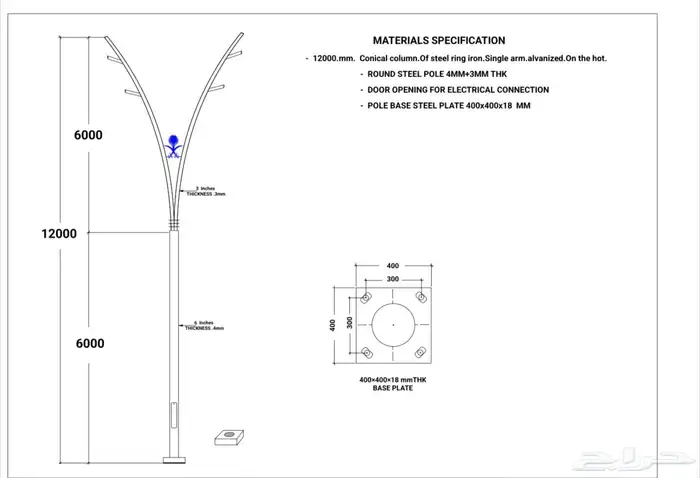 اعمدة أناره مضلع دائرية الشكل أعمده جماليه 64