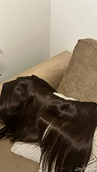 اكستنشن كلبسات شعر طبيعي 7 قطع للبيع 4