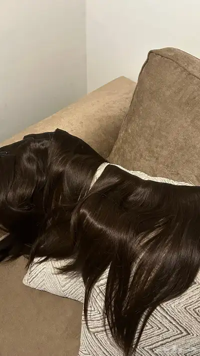 اكستنشن كلبسات شعر طبيعي 7 قطع للبيع 5