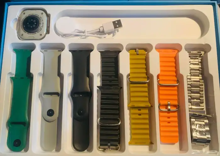 ساعه ذكيه kw15 ultra 2مع7احزمه وحقيبه لساعه 4