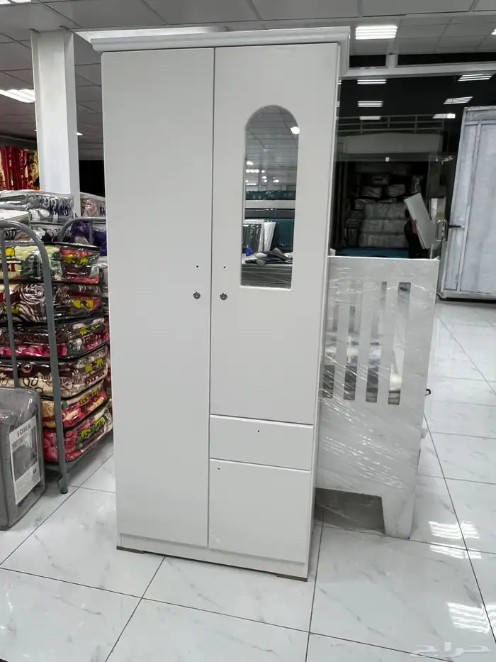 دولاب ملابس خشبي بابين جديد 0