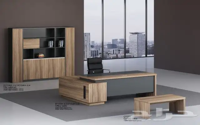 جديد اثاث طقم مكاتب كامل مودرن وكنب مكتبي متوفر (وموجود الت 5