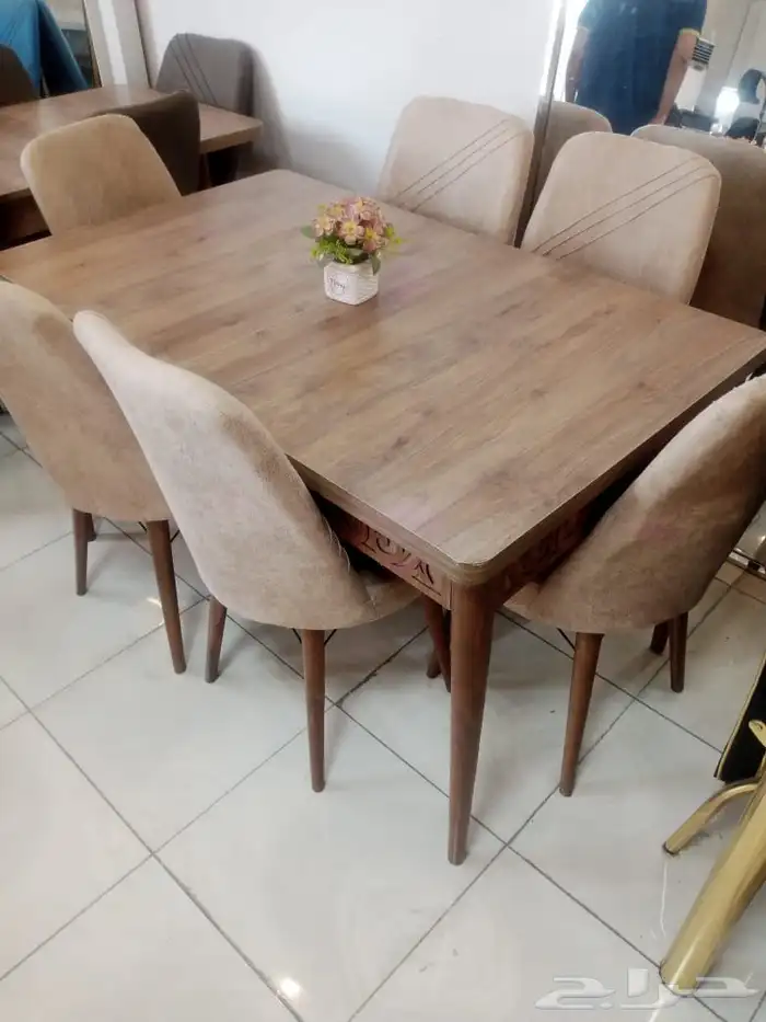 طاولات طعام خشب تركي موديل جديد بالكرتون 19