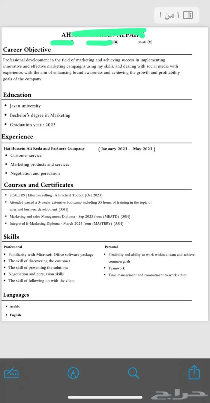 سيرة ذاتية احترافية 13