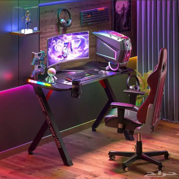 طاولة قيمنق العاب كمبيوتر احترافية للمنزل والمكتب 0