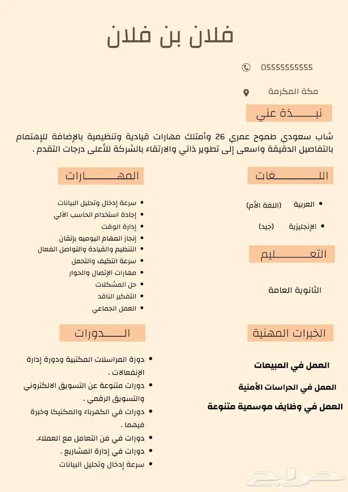 تصميم سيرة ذاتية بنظام ats 4