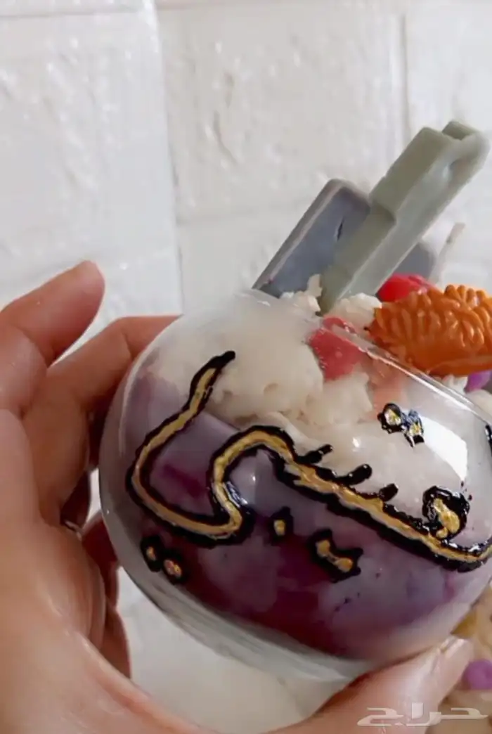 شمعة الاكواب معطره للبيع شمع طبيعي مع كتابة الاسم حسب رغبتك 1