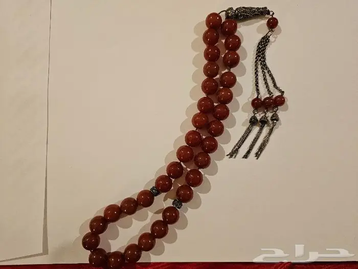 مسباح عقيق طبيعي فاخر - سبحة من فايندرا جديدة آخر حبة 1