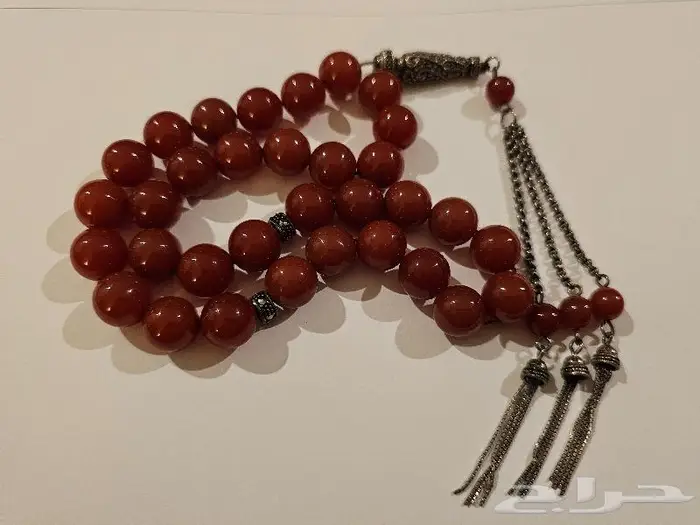 مسباح عقيق طبيعي فاخر - سبحة من فايندرا جديدة آخر حبة 3