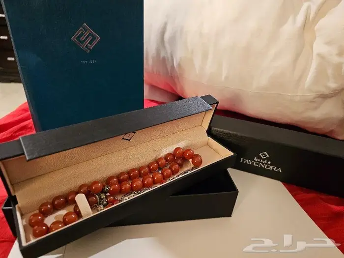 مسباح عقيق طبيعي فاخر - سبحة من فايندرا جديدة آخر حبة 9