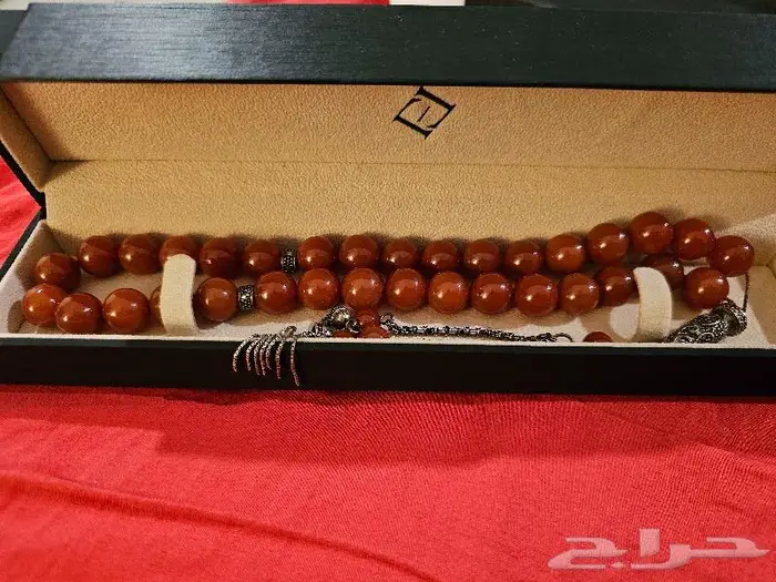 مسباح عقيق طبيعي فاخر - سبحة من فايندرا جديدة آخر حبة 11