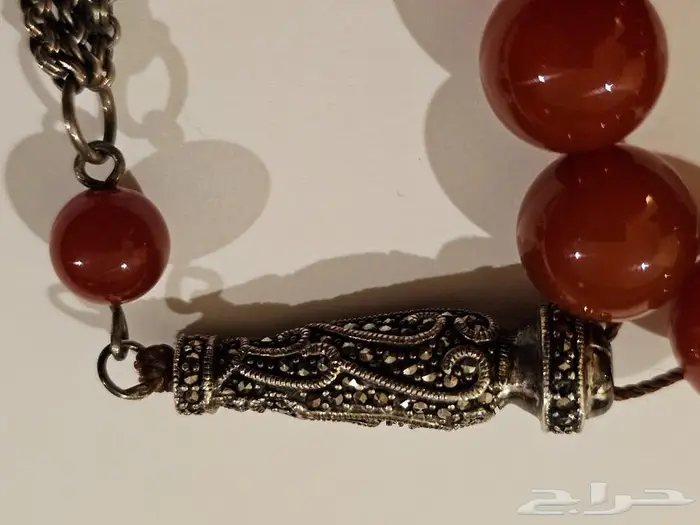 مسباح عقيق طبيعي فاخر - سبحة من فايندرا جديدة آخر حبة 14