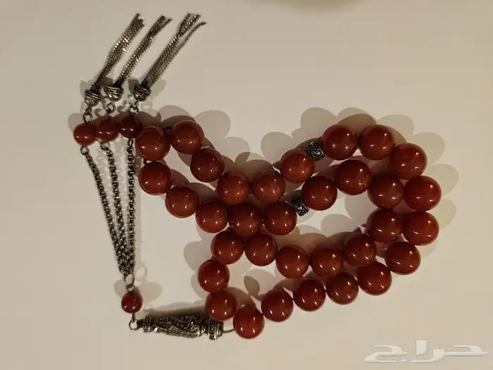 مسباح عقيق طبيعي فاخر - سبحة من فايندرا جديدة آخر حبة 16