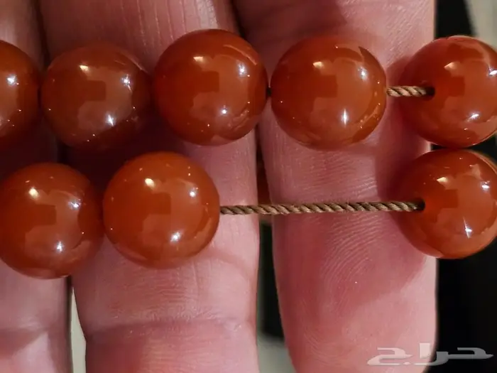 مسباح عقيق طبيعي فاخر - سبحة من فايندرا جديدة آخر حبة 17