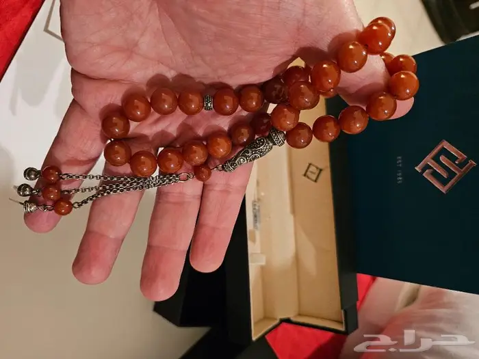 مسباح عقيق طبيعي فاخر - سبحة من فايندرا جديدة آخر حبة 20