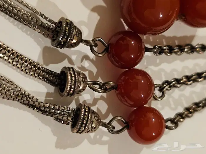 مسباح عقيق طبيعي فاخر - سبحة من فايندرا جديدة آخر حبة 22