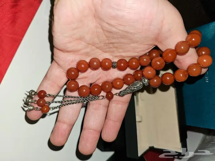 مسباح عقيق طبيعي فاخر - سبحة من فايندرا جديدة آخر حبة 24