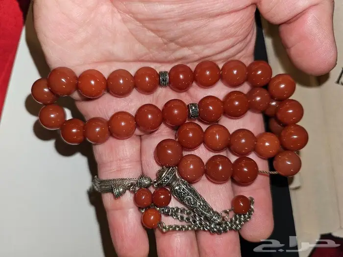 مسباح عقيق طبيعي فاخر - سبحة من فايندرا جديدة آخر حبة 25