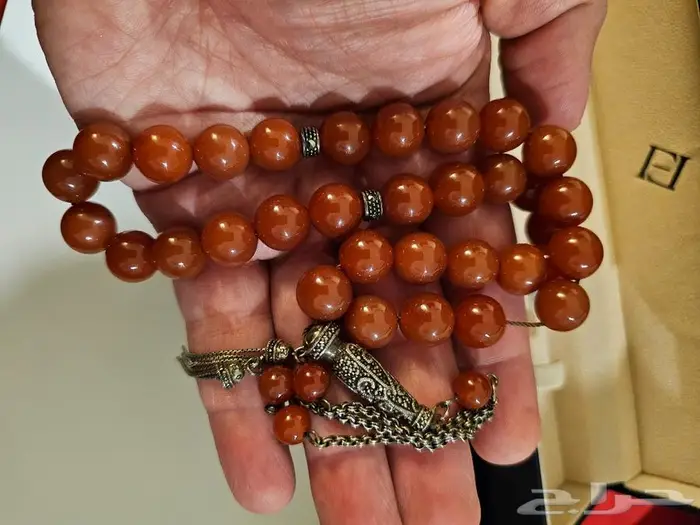 مسباح عقيق طبيعي فاخر - سبحة من فايندرا جديدة آخر حبة 26