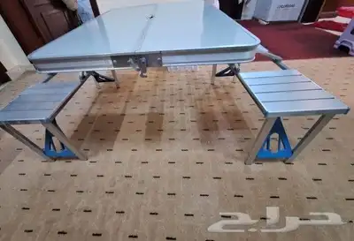 طاولة مكتب تغلق كشنطة لليد (اربع كراسي-اللون رمادي فاتح) 4