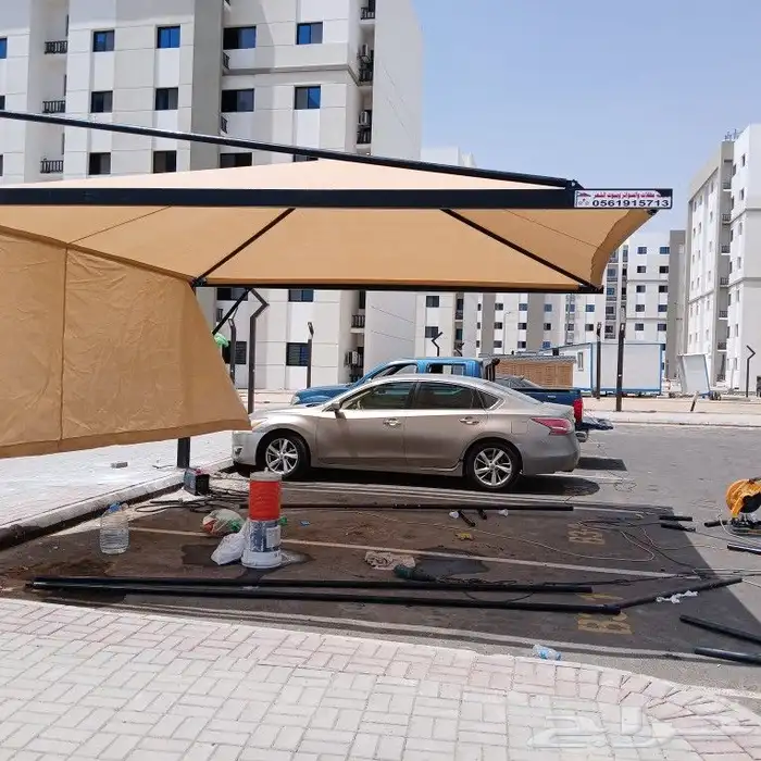 تركيب مظلات سيارات وسواتر وبيوت شعر ملكي 0