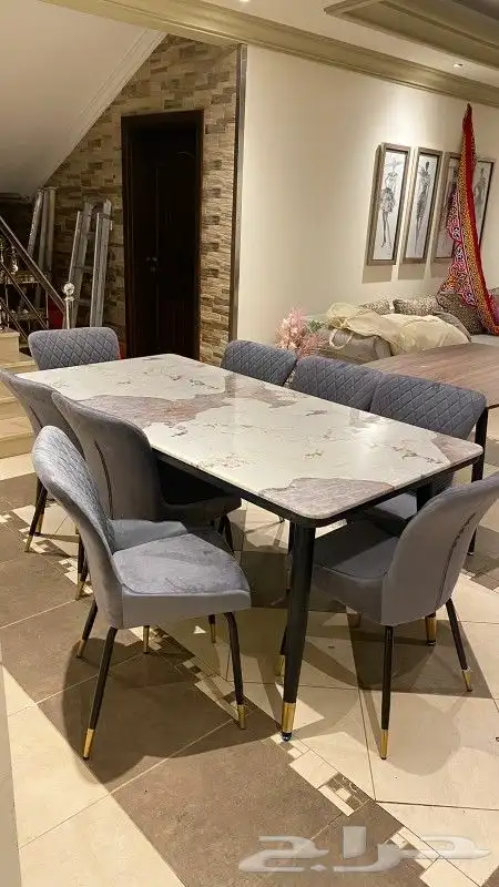 أفخم طاولات طعام رخام خشب زجاج جودة عالية جدا وممتازة 17