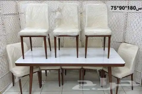 أفخم طاولات طعام رخام خشب زجاج جودة عالية جدا وممتازة 8
