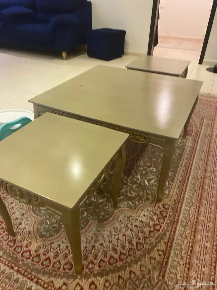 طقم طاولات ضيافة خشب زان 1