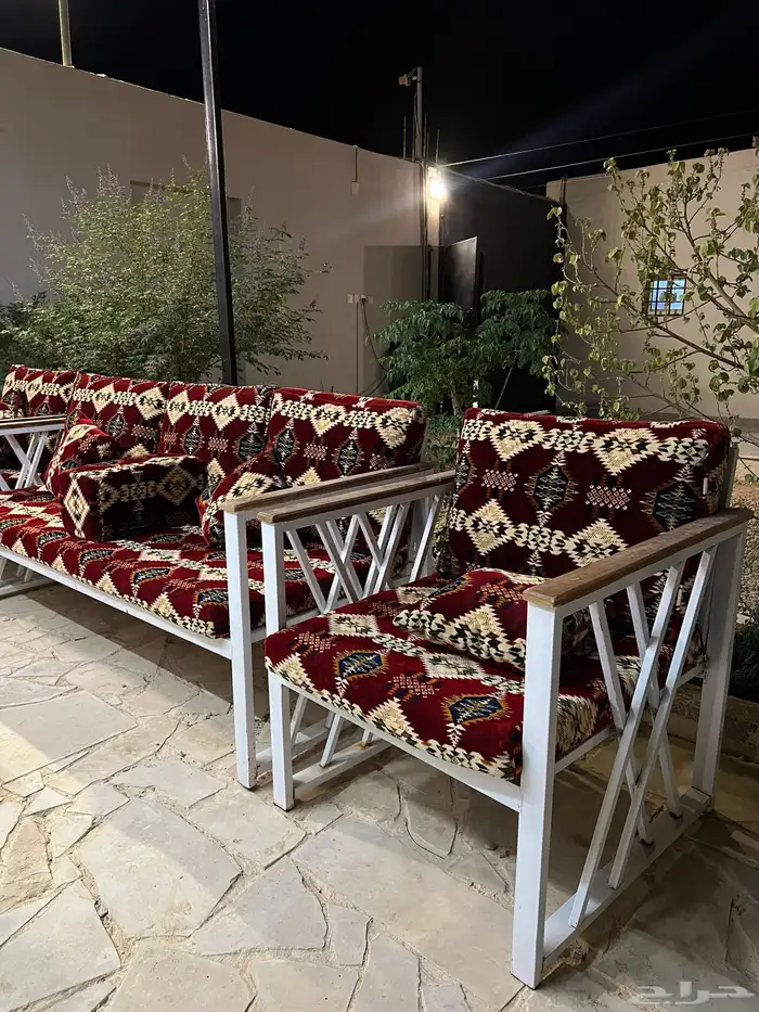 جلسات خشب حديد جاهز تفصيل خارجية طقم اطقم كاملة تقسيط 44