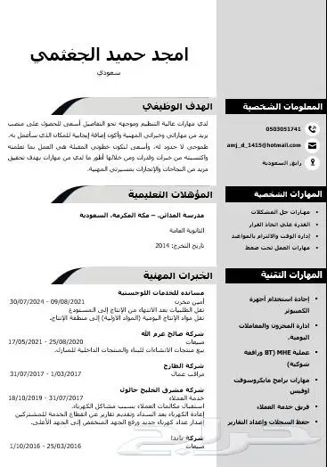تصميم السيرة الذاتية CV او ATS CV باحترافية واقل تكلفة ووقت 4